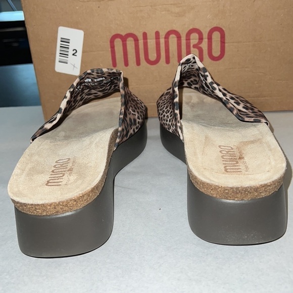 MUNRO Nalia animal print brown hues slide comfort sandal Sz 10 WW New - Picture 9 of 12